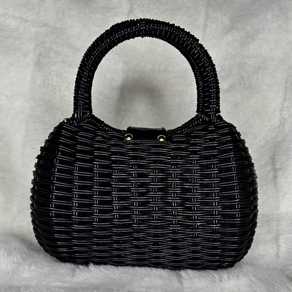 80s VTG Wicker Basket Clutch - Picture 4 of 8